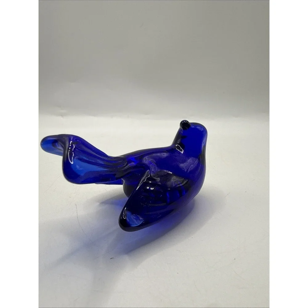 Mosser Glass Bluebird Figurine Decorative Bird